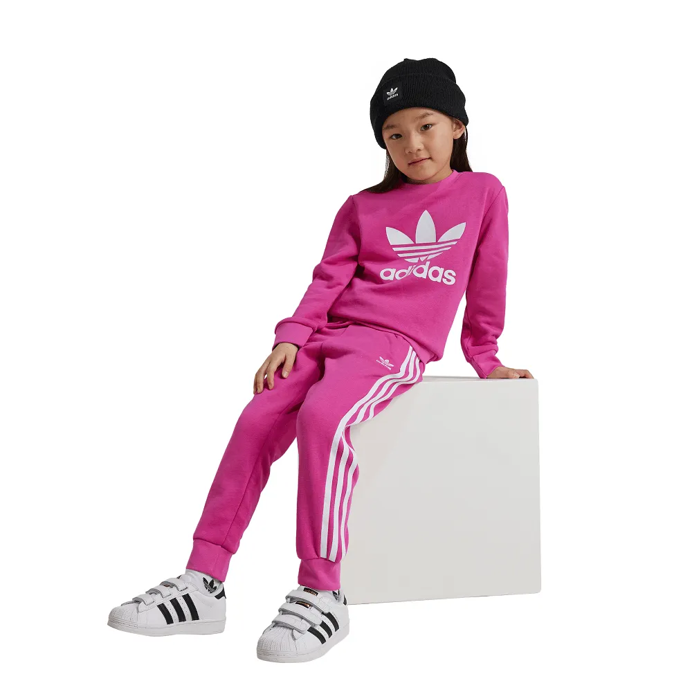adidas Childrens Trefoil Crew Set - Semi Lucid Fuchsia