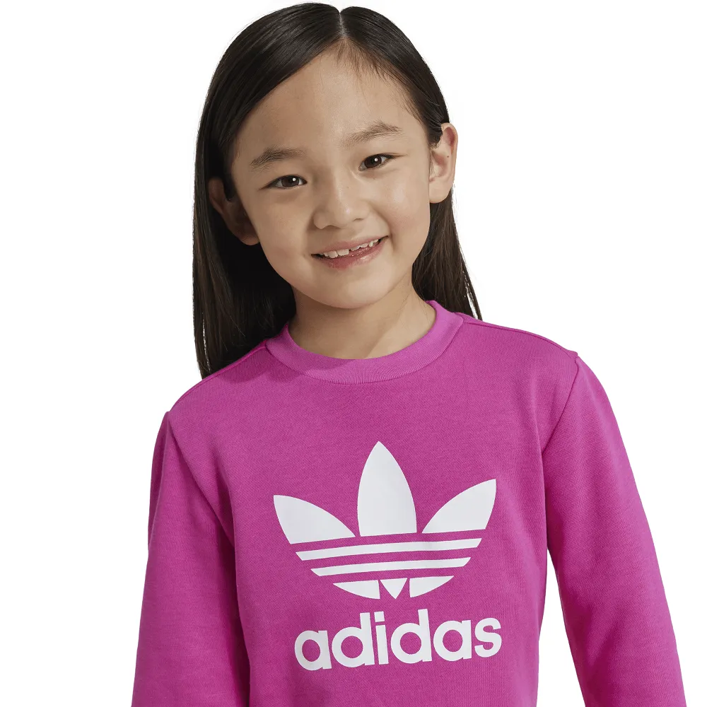adidas Childrens Trefoil Crew Set - Semi Lucid Fuchsia