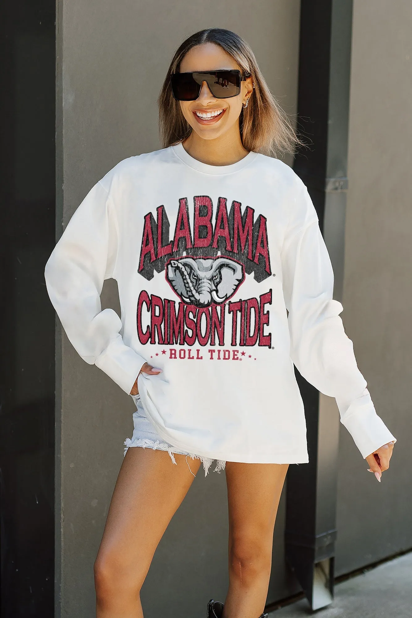 ALABAMA CRIMSON TIDE TIME OUT OVERSIZED LONG SLEEVE TEE