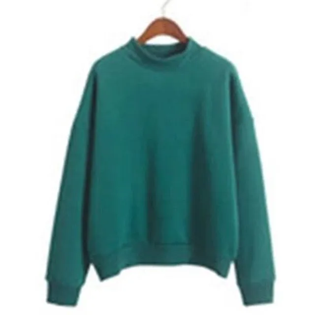 Covrlge Women's Thin Velvet Fashionable Long Sleeve Casual Sweatshirt Solid 10 Candy Colors Kawaii Sweatshirt Clothing WWW001