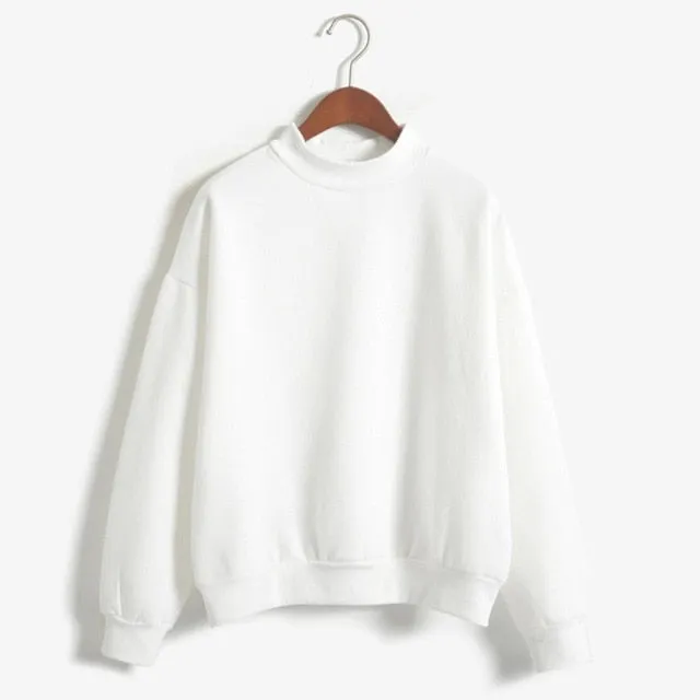 Covrlge Women's Thin Velvet Fashionable Long Sleeve Casual Sweatshirt Solid 10 Candy Colors Kawaii Sweatshirt Clothing WWW001