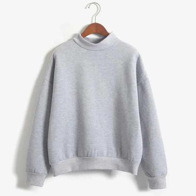 Covrlge Women's Thin Velvet Fashionable Long Sleeve Casual Sweatshirt Solid 10 Candy Colors Kawaii Sweatshirt Clothing WWW001