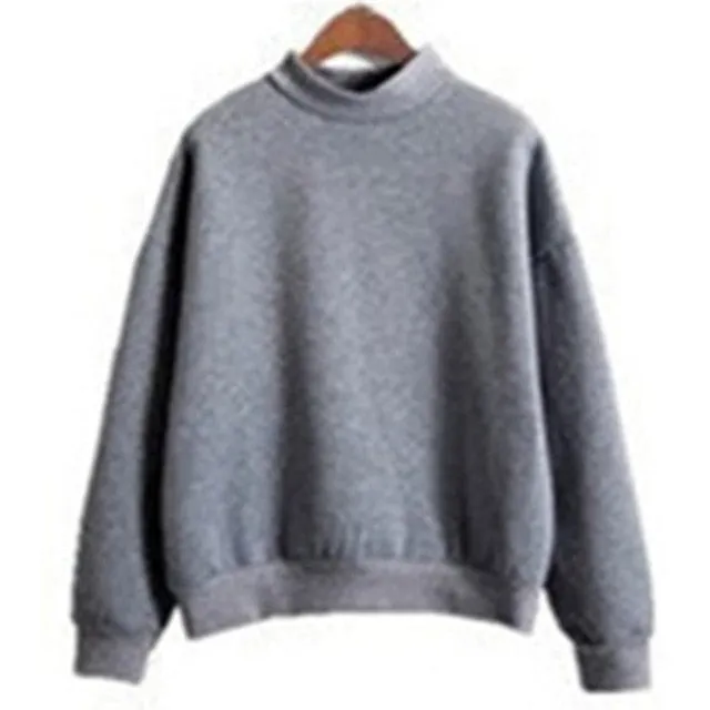 Covrlge Women's Thin Velvet Fashionable Long Sleeve Casual Sweatshirt Solid 10 Candy Colors Kawaii Sweatshirt Clothing WWW001