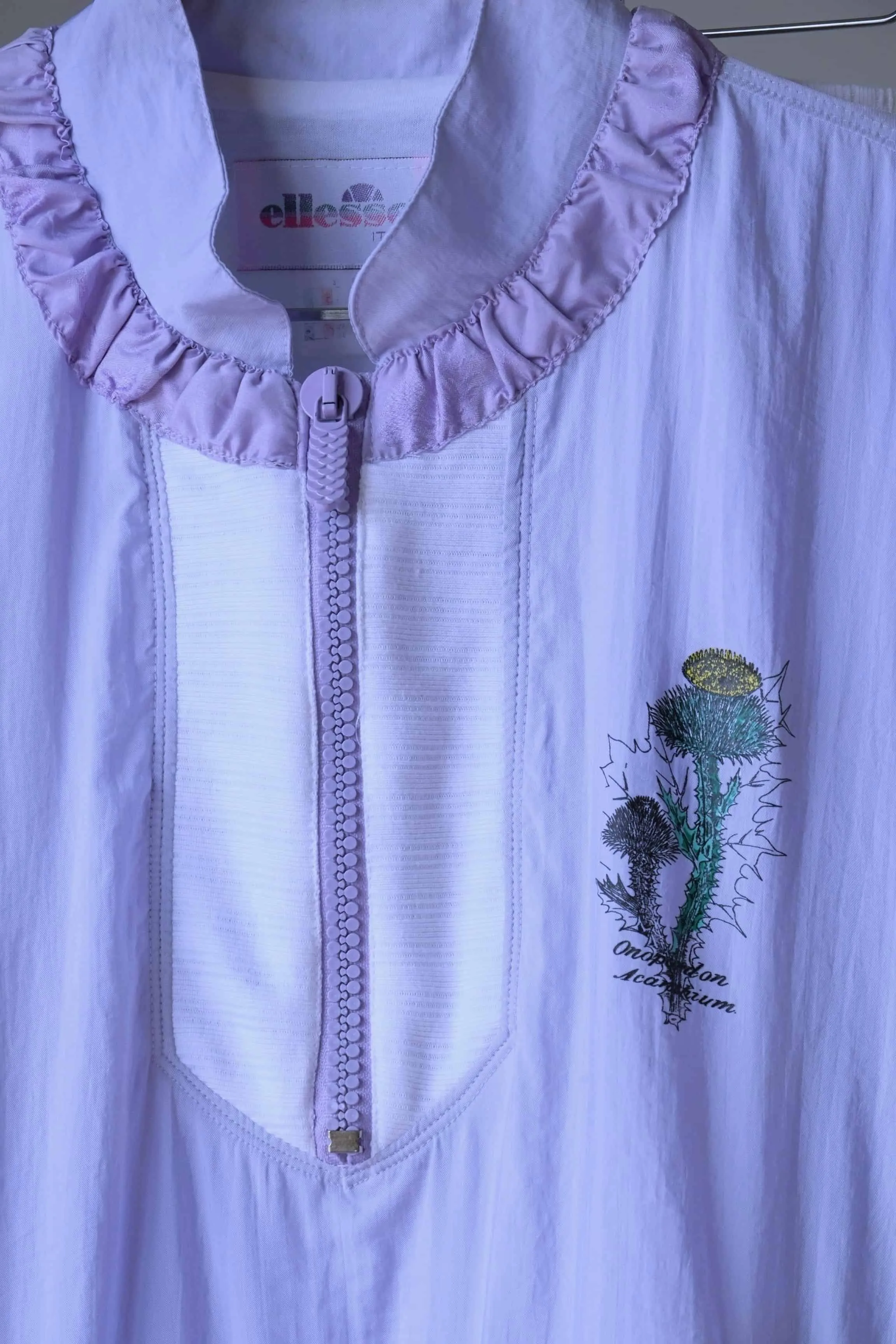 ELLESSE Vintage Women's Lilac Windbreaker & White Leggings Set