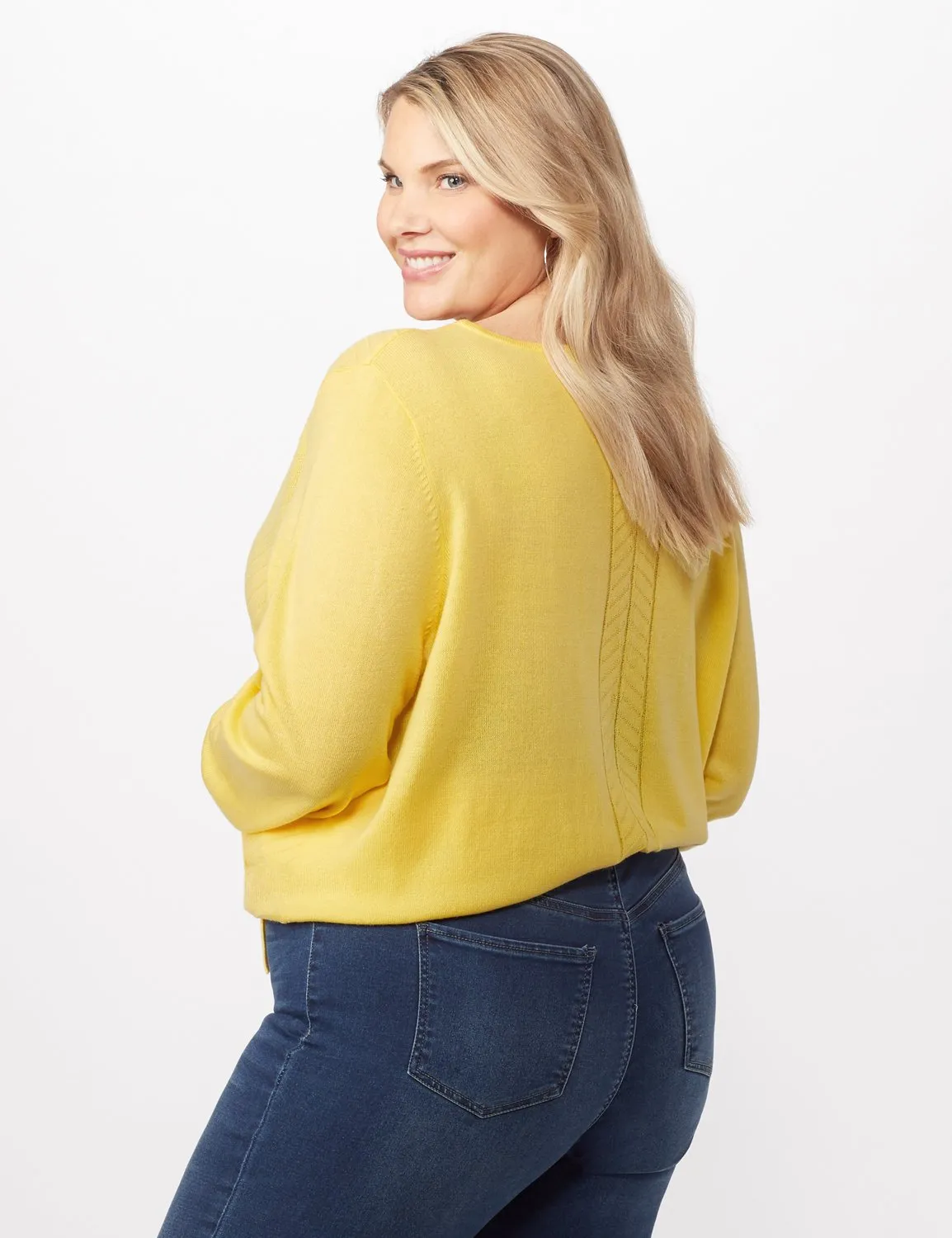 Long Sleeve V- Mitered Pull Over