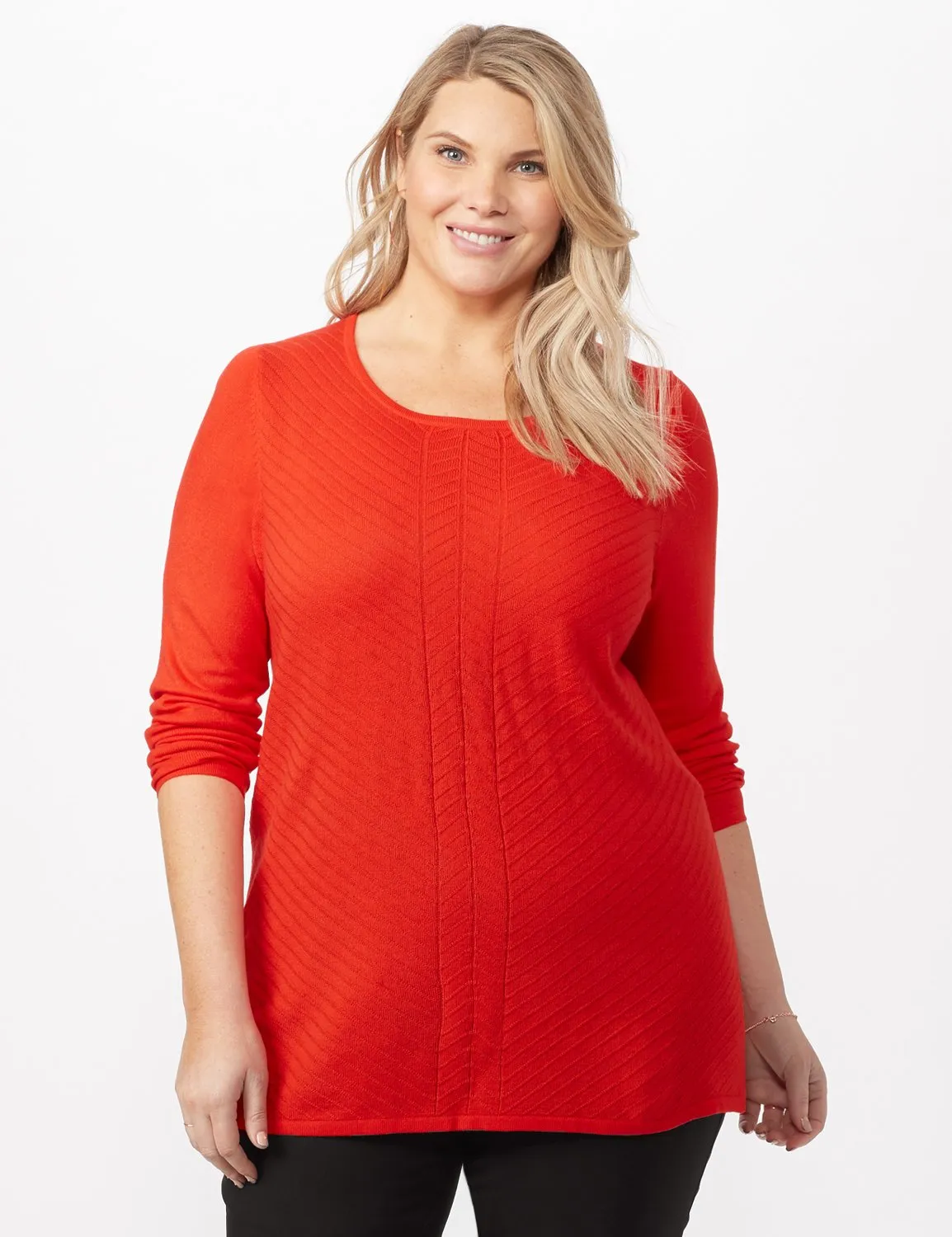 Long Sleeve V- Mitered Pull Over