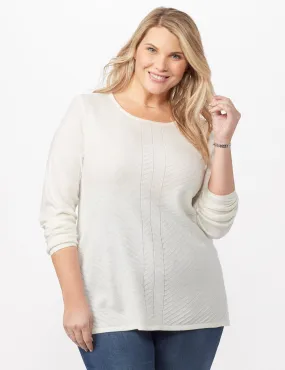 Long Sleeve V- Mitered Pull Over
