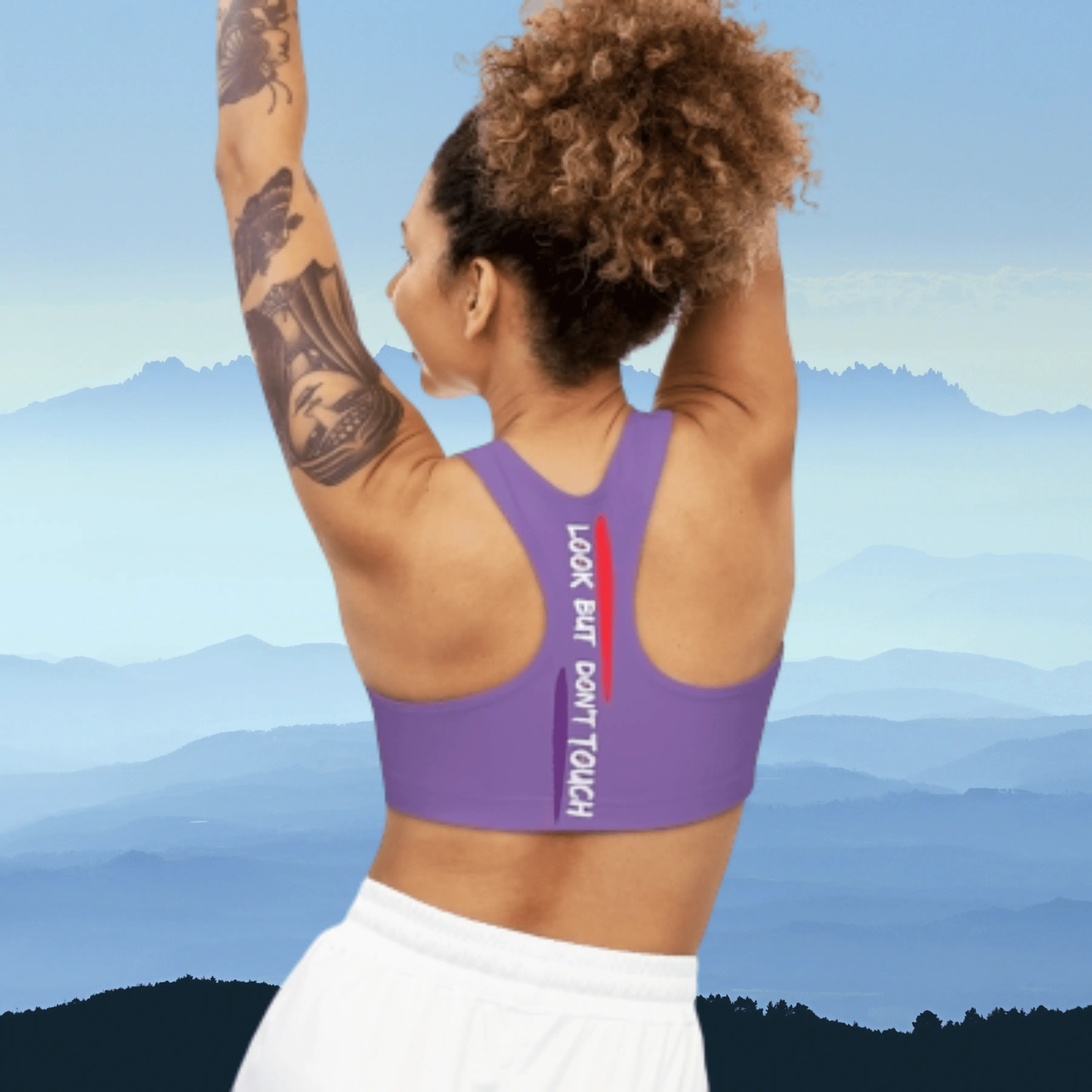 Sports Bra ( Look but don't touch ) Purple