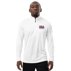 USA FlingGolf Adidas Quarter Zip Pullover (White)