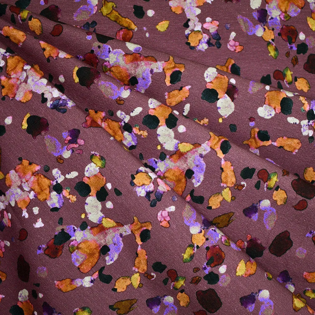 Watercolor Spots Digital Print Light Sweatshirt Fleece Plum