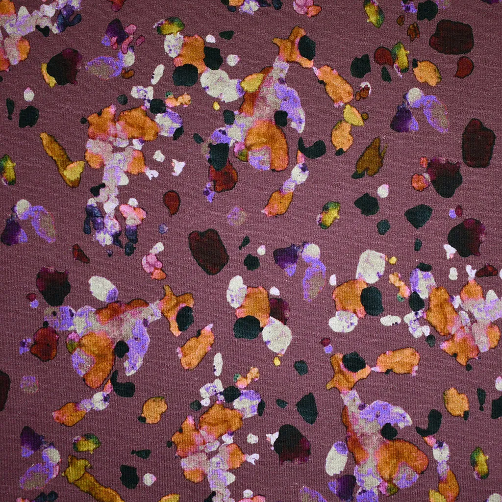 Watercolor Spots Digital Print Light Sweatshirt Fleece Plum